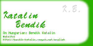 katalin bendik business card